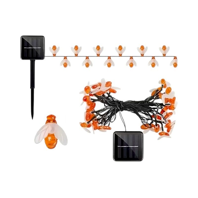 Ηλιακή γιρλάντα φωτισμού LED - Μέλισσα - 5m+1m - 20D - 152806 - Warm White